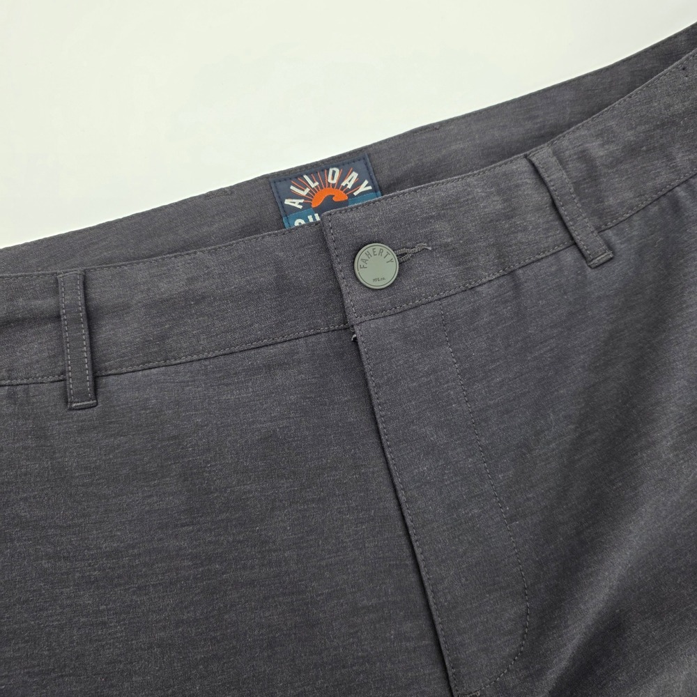 Faherty All Day Shorts Mens 33 Charcoal Gray Heather Hybrid Stretch Performance